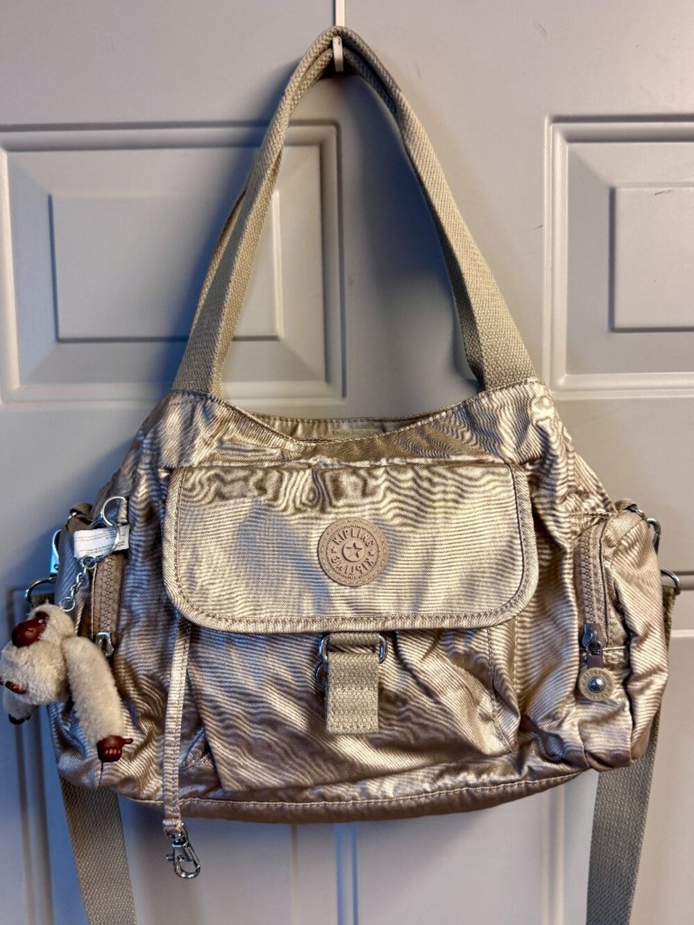 KIPLING FELIX LARGE METALLIC HANDBAG